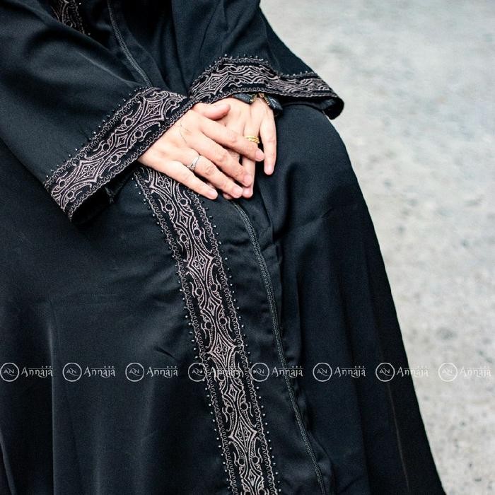 Abaya outer fursan bordir, abaya temboro
