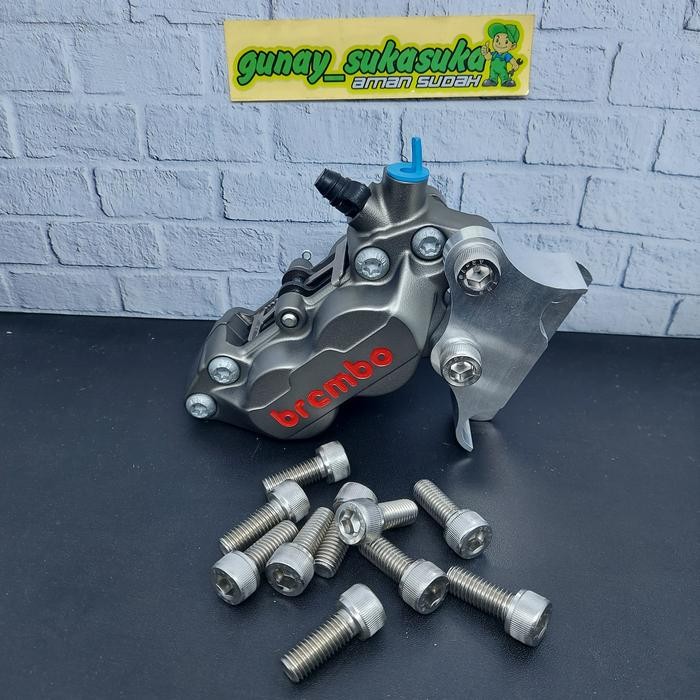 BAUT STAINLESS FOR KALIPER DEPAN BREMBO 4 PISTON & BELAKANG 2 PISTON