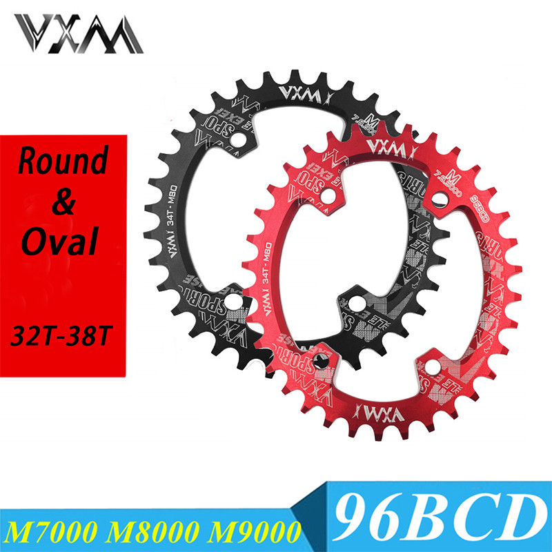 VXM 96BCD Round Oval Chainring Mountain Bikes Narrow Wide Chainring 30T 32T 34T 36T 38T MTB Bicycle