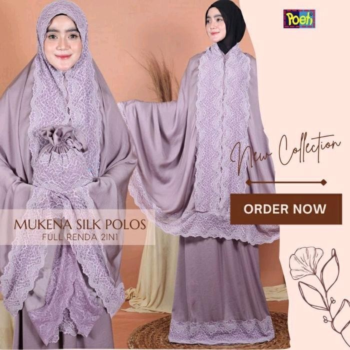 Mukena 2in1 Full Renda Zarra Silk by Poeti
