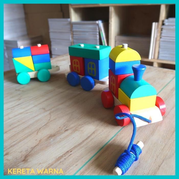 Mainan Kereta Warna (Mainan Kayu)