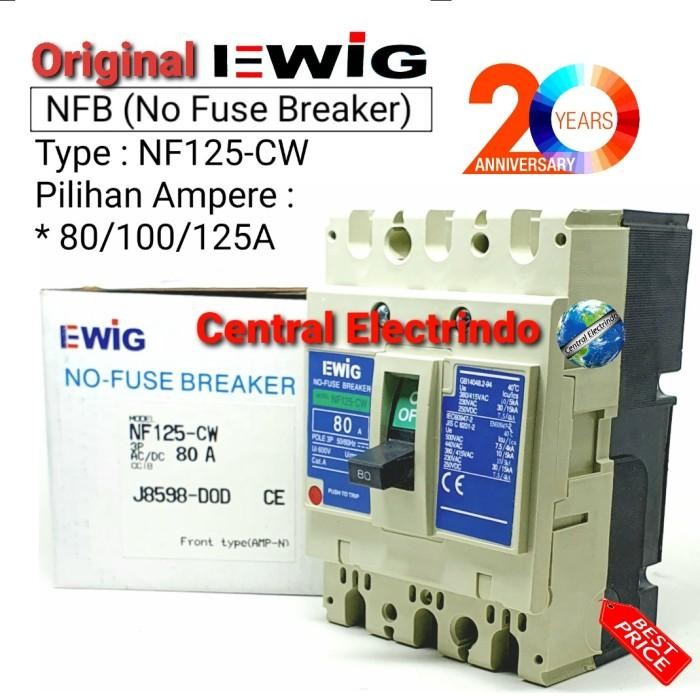 Mccb Nfb 125Cw 80A/100A/125A Ewig(El Mitsubishi).