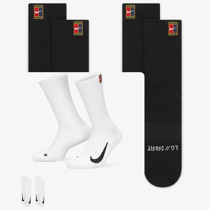 fb17- Nike Court Multiplier Tennis Socks / Kaos Kaki Tenis Nike White (2Pcs)
