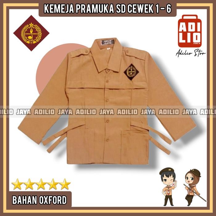 SERAGAM PRAMUKA SD CEWEK LENGAN PANJANG TALI BAJU PRAMUKA SD