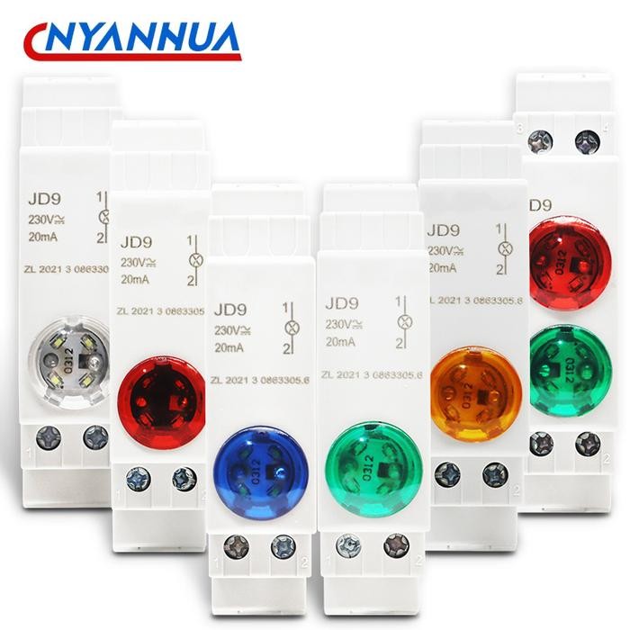 DIN RAIL MOUNT LED SIGNAL LAMP SERIES AC/DC 24V 220V INDICATING INDICATION PILOT LIGHTS JD9