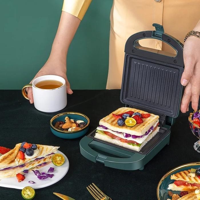 Breakfast Sandwich Maker Pemanggang Roti Toaster Panggangan Roti Bakar listrik Alat Panggang Roti