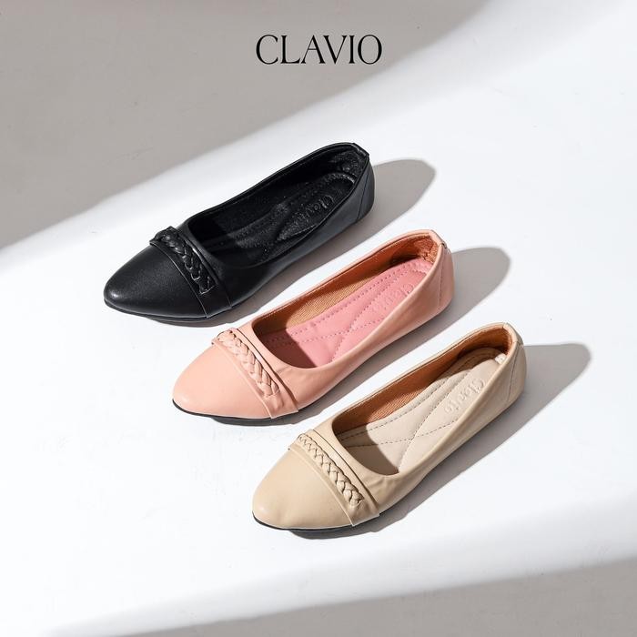 Donatello - Sherly Flatshoes / Sepatu Flat Wanita Tanpa Hak Kerja Hitam