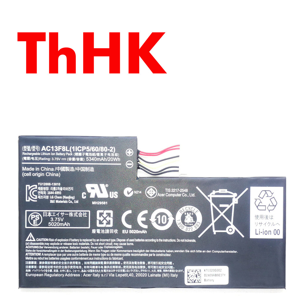 Genuine Original AC13F3L AC13F8L Laptop Battery For Acer Iconia Tab A1-A810 A1-A811 W4-820P W4-820 A