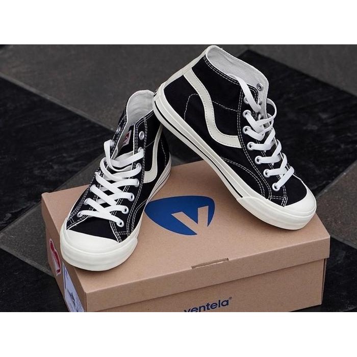 READY Ventela Public High Black Natural Sepatu Vulcanized Sepatu Sneakers Pria Wanita Vulcanized
