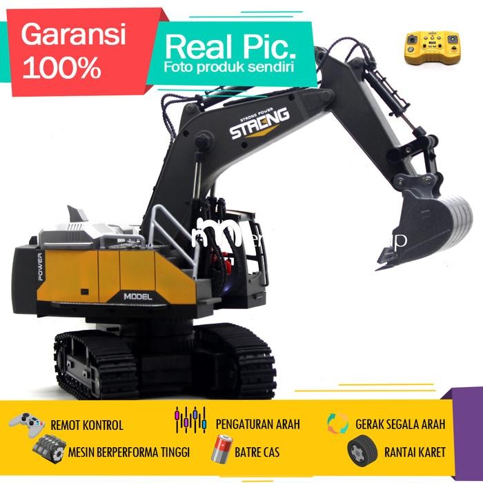STOK TERBATAS  MAINAN MOBIL REMOT KONTROL RC BEKO EXCAVATOR STRONG 16 FUNGSI REMOT BESI METAL