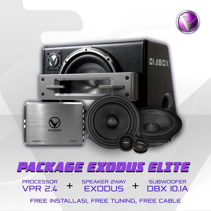 Paket Audio Mobil Venom Exodus Elite DSP Venom 2.4 MK-II & Speaker Exodus Split 2 Way & Subwoofer