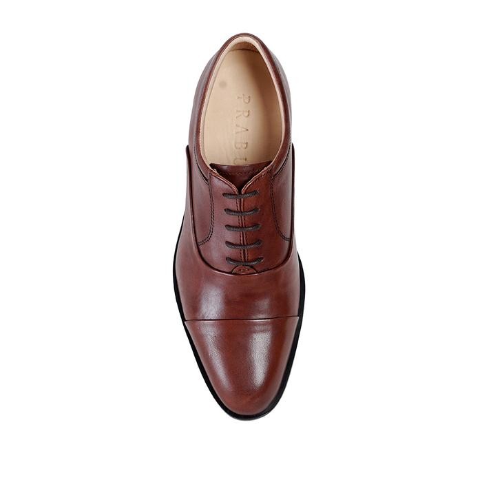 fwxh-Prabu - Arjuna 3.0 Crystal Brown Sepatu Oxford Pria - Cokelat Black Shoes