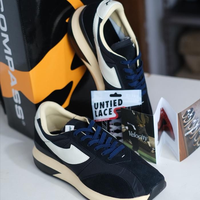 av53-Untiedlaces - Navy Blue - Tali Sepatu Elastis / Elastic Shoelaces