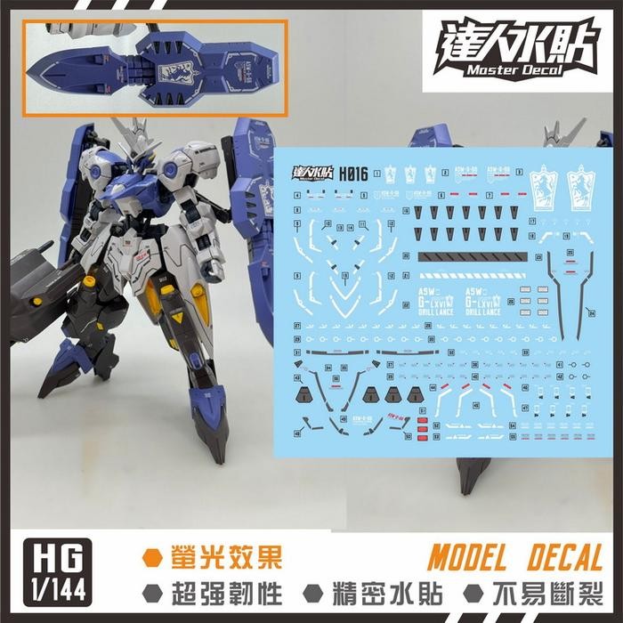HG 1/144 GUN DAM KIMARIS VIDAR WATER DECAL MASTER DECAL