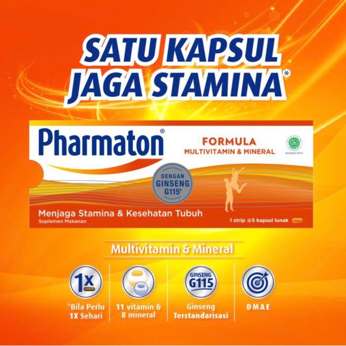 ORIGINAL Pharmaton Formula 5 Kapsul Multivitamin Ginseng G115 Asli Menjaga Stamina & Kesehatan