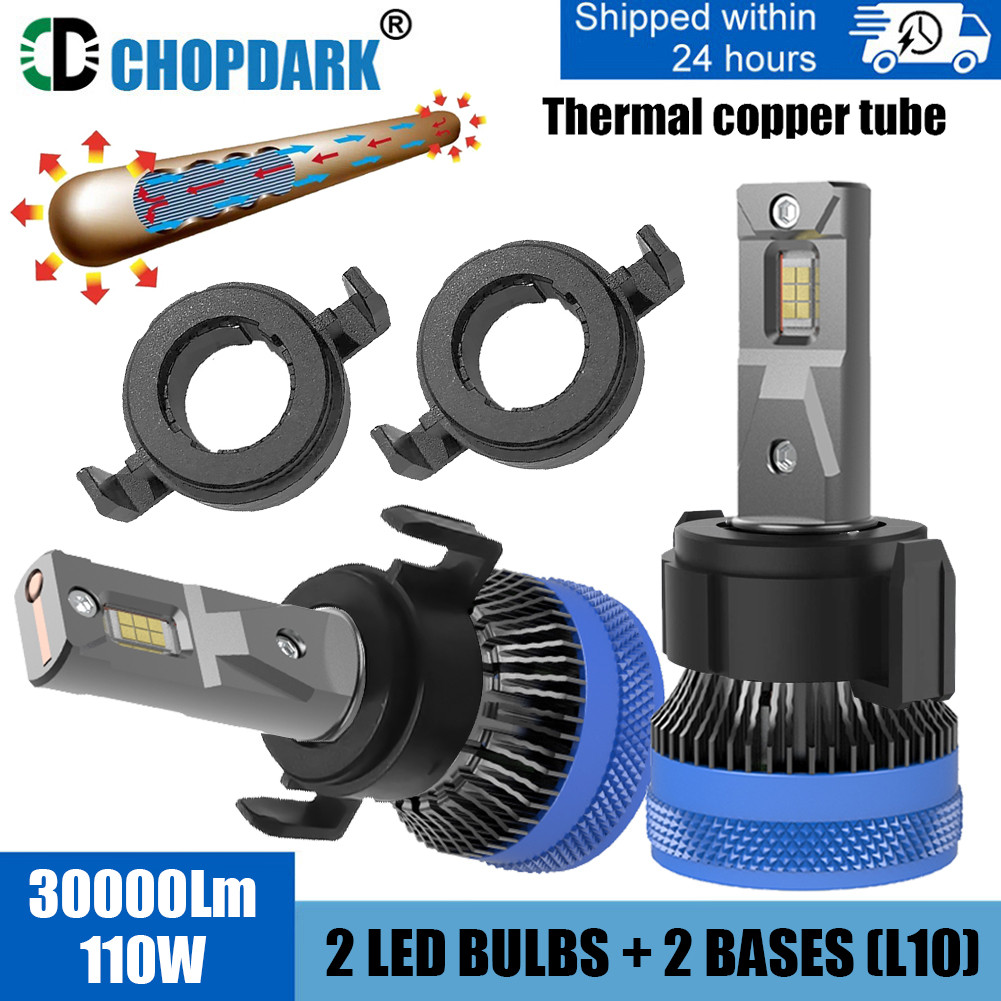 LED H7 30000Lm Car Headlight Bulbs and Base Adapter Holder Retainer