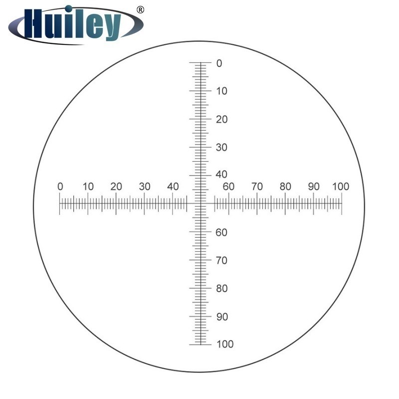DIV=0.1 mm Microscope Eyepiece Micrometer for Stage Micrometer Calibration Graticule Cross Ruler 10x