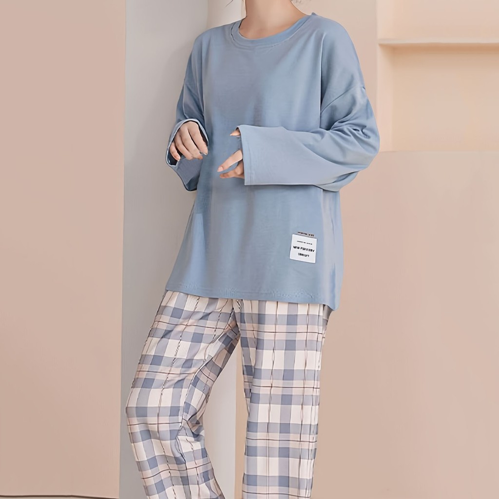 Cotton Long-Sleeved Sleepwear Suit Comfortable Women Pajamas Set Nightgown Teenager Home Clothes Fem
