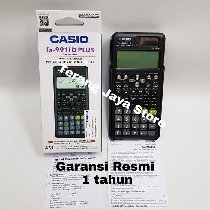 ztdl- Kalkulator Scientific Casio Fx-991 Id Plus Casio Fx-991Id Plus