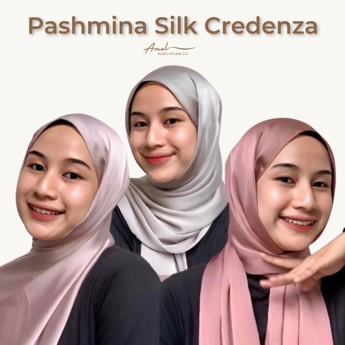 PROMO Pashmina Credenza Satin Silk Pashmina Silk Satin Textur Cringkle Pashmina Cradenza Satin Silk