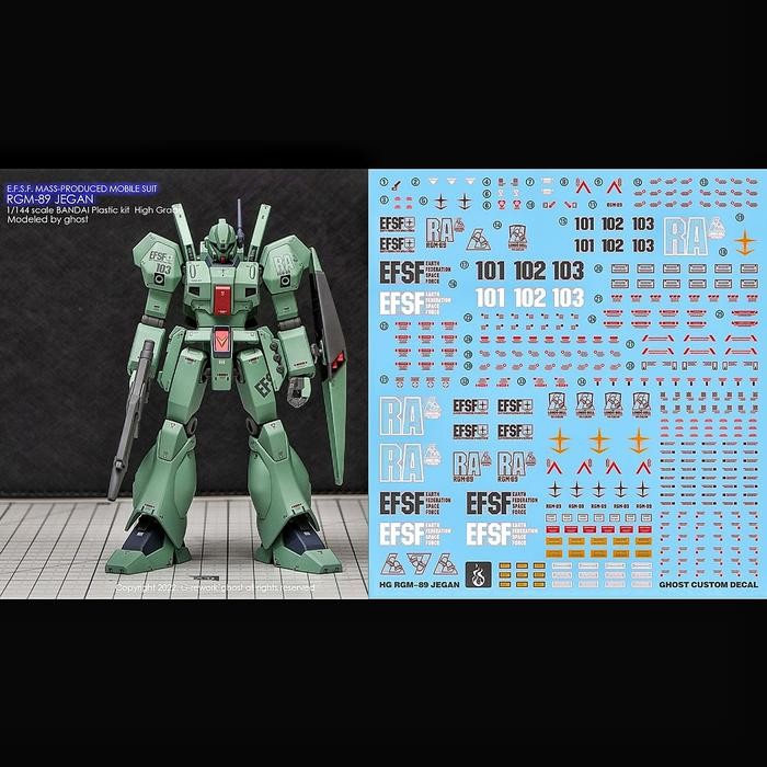 HGUC RGM-89 JEGAN WATER DECAL CUSTOM DECAL