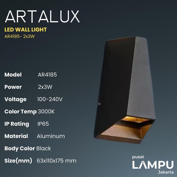 al42- Artalux Ar4185 Lampu Dinding Minimalis 2 Arah Led 2X3 Watt Wall Light Ar4185