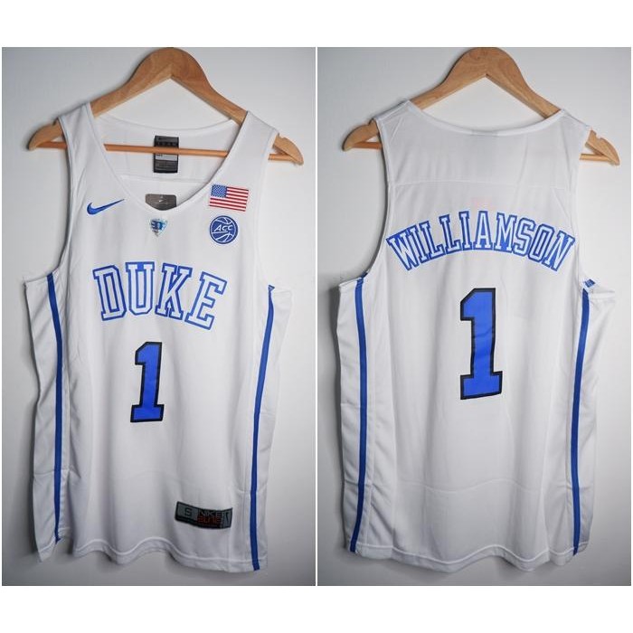 JERSEY BASKET NBA NCAA DUKE #1 ZION WILLIAMSON PUTIH