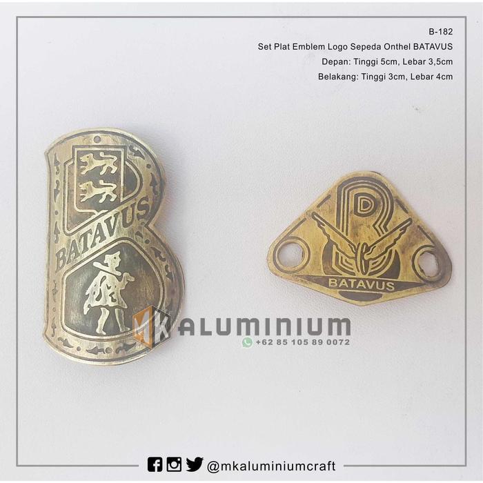 Set Batavus - Plat Emblem Logo Sepeda Ontel Jawa Merk Batavus - B182 Terbaru 