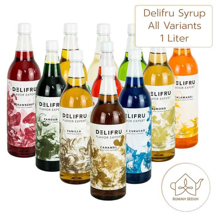 SIRUP DELIFRU SYRUP 1 LITER - HAZELNUT CARAMEL LYCHEE VANILA MANGO