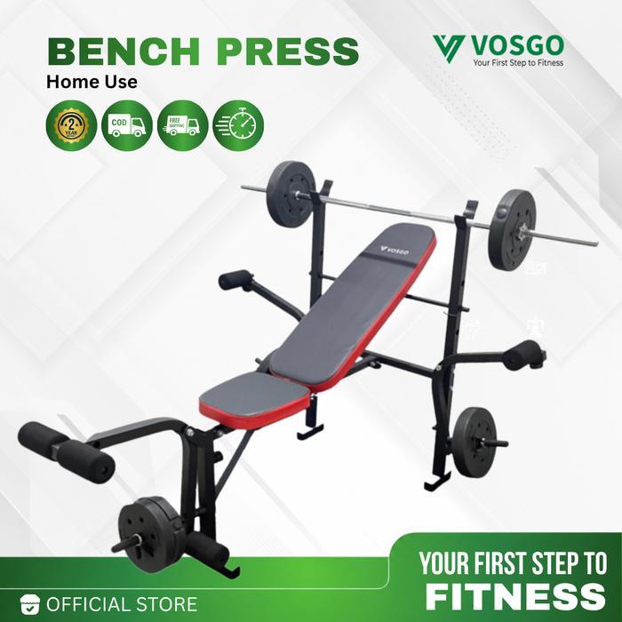 Alat Fitness Benchpress Vosgo Multifunction Weight Bench
