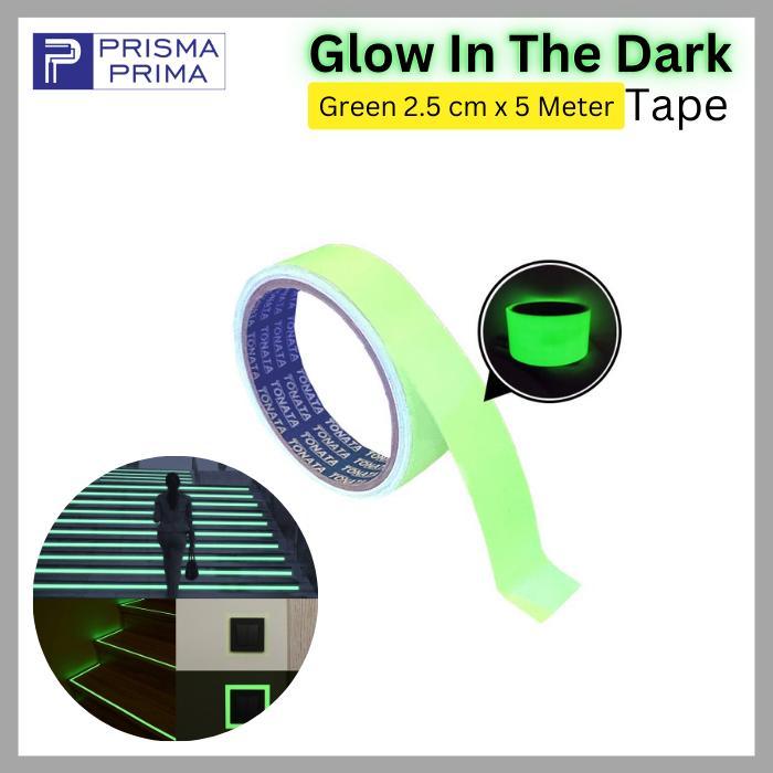 Lakban Glow In The Dark Tape Sticker Neon Fosfor Luminous Nyala Malam Dalam Gelap Stiker Hijau Biru