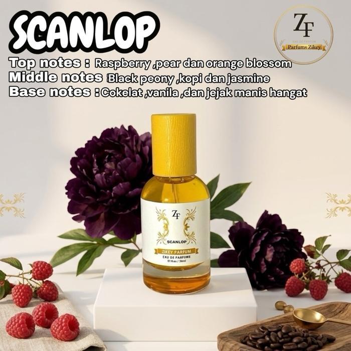Parfum Zikey Wanita "SCANLOP" dengan Top Notes Raspberry Pear dan Orange Blossom