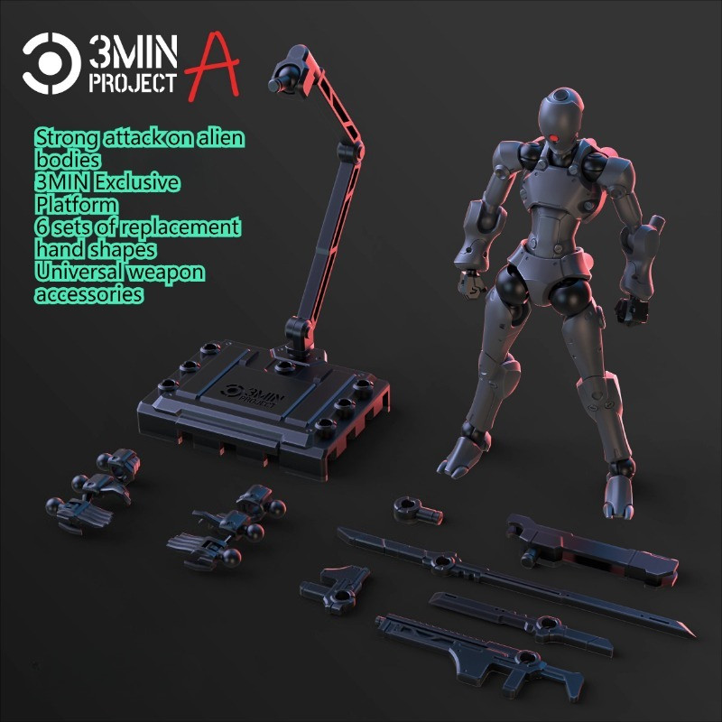 SHEIK MAINLAND 3MIN PROJECT A 3.75inch Super Movable Humanoid Body Strong Attack Alien Figure