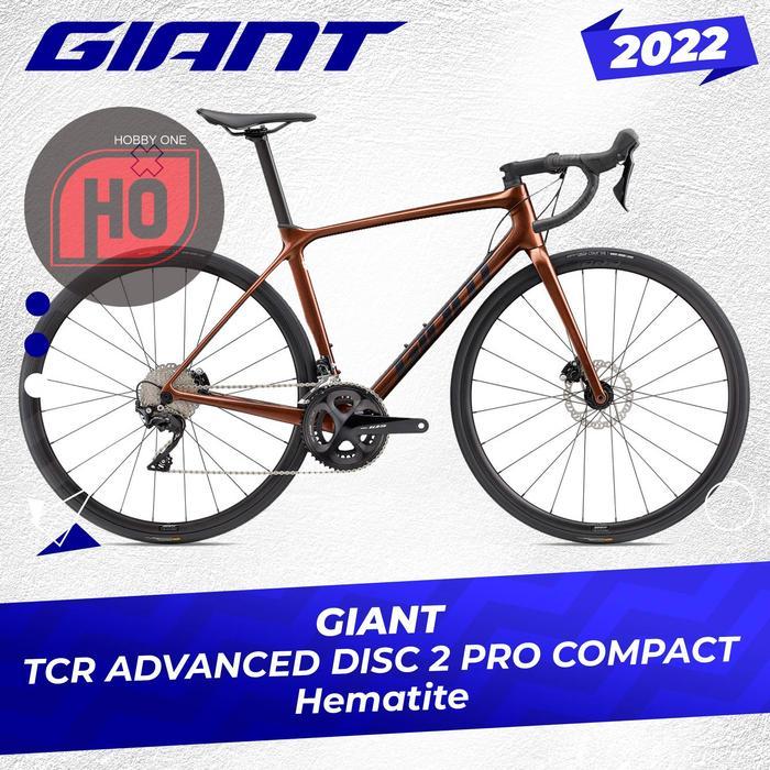 GIANT TCR ADVANCED DISC 2 PRO COMPACT Hematite 2022 - Sepeda Full Bike - XS