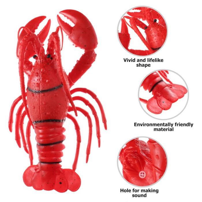 Mainan Kepiting Lobster Karet Miniatur Animal Figure Bersuara