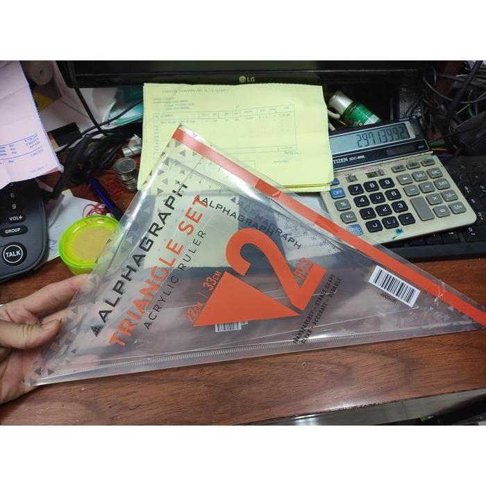 Promo Penggaris Segitiga No 12 Alphagraph Set Setara Ziegel Terlaris
