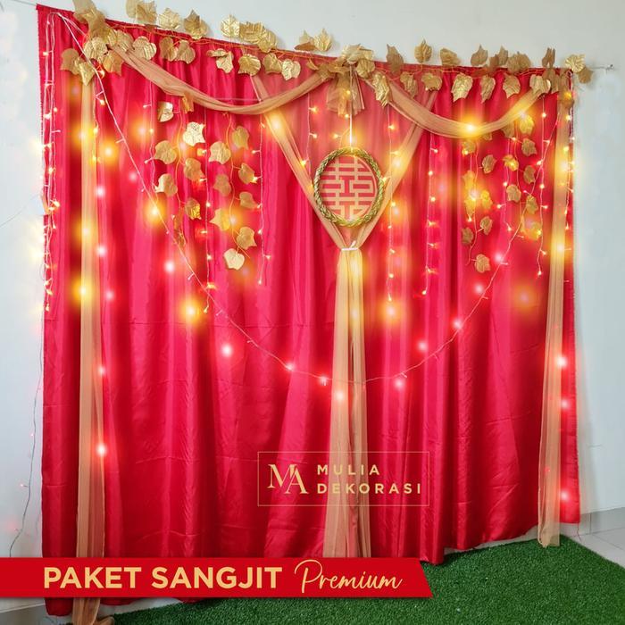 Paket Dekorasi DIY Backdrop Sangjit Premium Baki Sangjit Shuang Xi