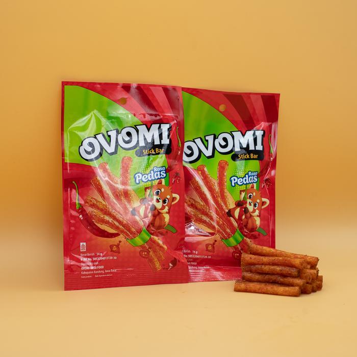 NEW Jajanhits.id HALAL OVOMI Stick Bar Mini Latio Rasa Pedas Kenyal & Nagih Cemilan Pedas Gurih