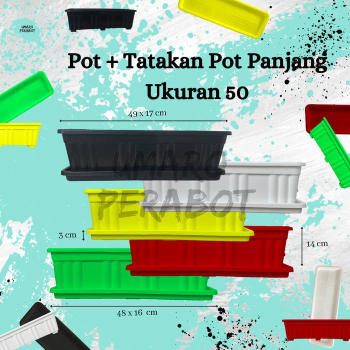 Pot Panjang Ukuran 50 / Pot Panjang Kotak / Pot Alpen / Pot Tanaman / Pot Bunga / Pot Plastik /