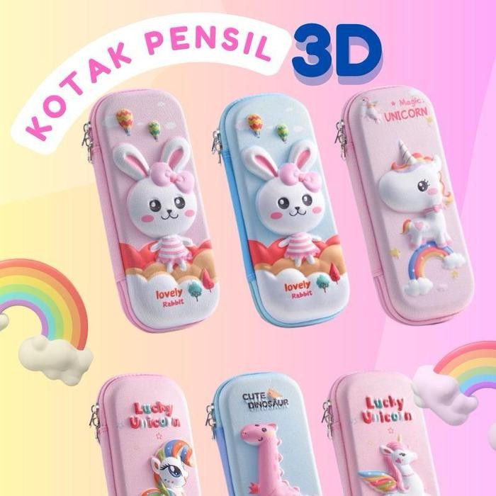 

Tempat pensil anak 3d karakter bahan Karet waterproof