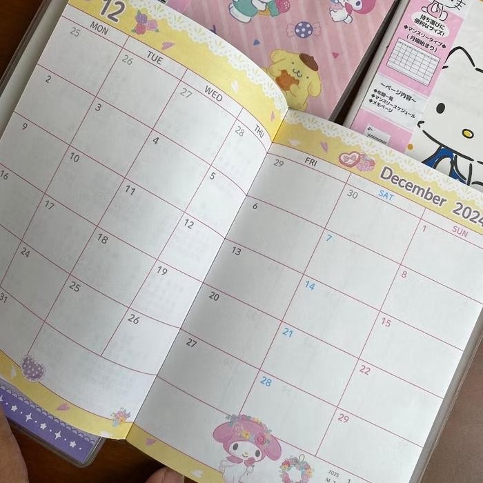 

Bisa Grab! Schedule Book A6 2025 Buku Agenda Ori Daiso Jepang Japan Karakter Kartun Sanrio Melody