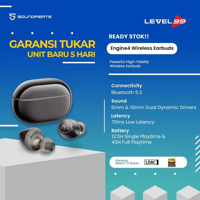 SoundPEATS Engine4 /Engine 4 True Wireless TWS Earphone LDAC 43 Hours