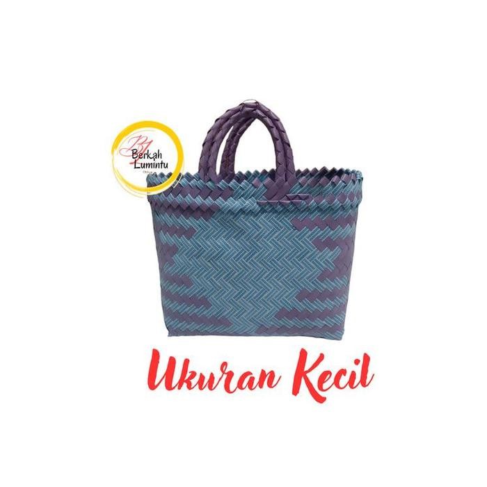 Tas anyaman plastik lurik Motif/tas belanja - kecil