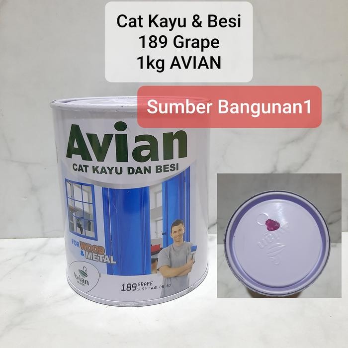 Bisa Grab Cat Avian Kayu Besi 189 Grape 1Kg Ungu Tua Kusen Minyak Pintu Jendela
