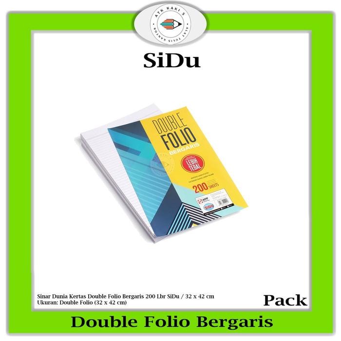 

SIDU - Sinar Dunia Kertas Double Folio Bergaris 200 Lbr SiDu 32 x 42 cm - Pack