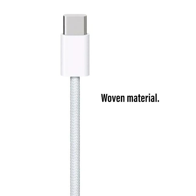 Kabel Data Charger for Iphone 15 Pro Max Kabel Charger Type Usb C to C Braided Woven Ori