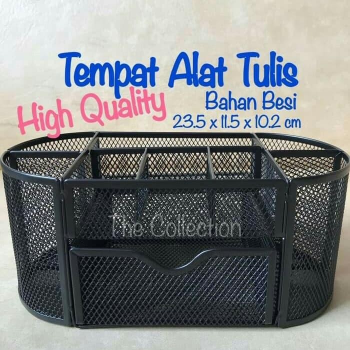 

Tempat Alat Tulis Oval With Drawer Desk Organizer