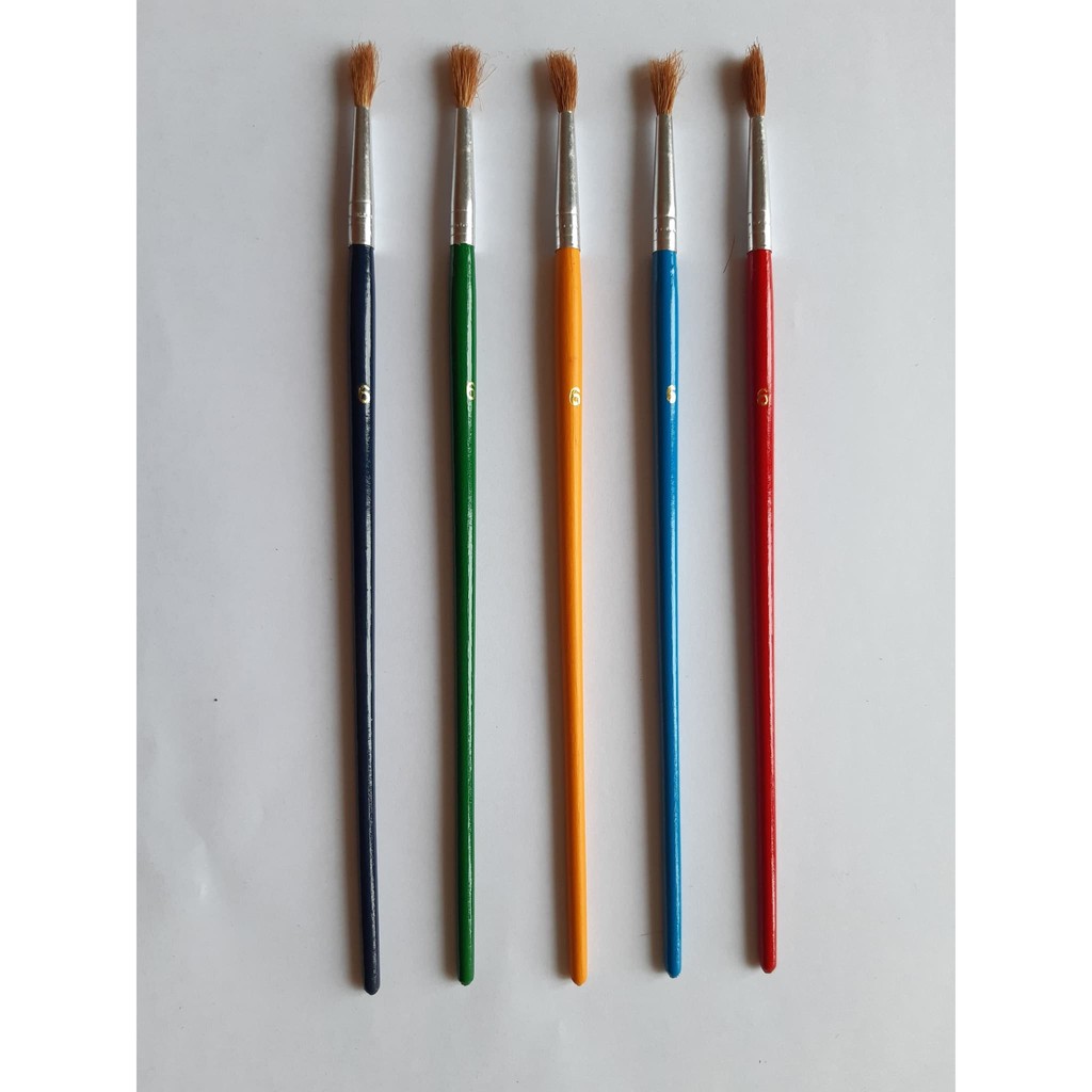

GROSIR TERMURAH Paint Brush Kuas Cat Air WARNA Painting Brushes No.6 Kuas Cat Minyak Kuas Lukis Gambar Canvas Akrilik Acrylic NO 6 - IDBST
