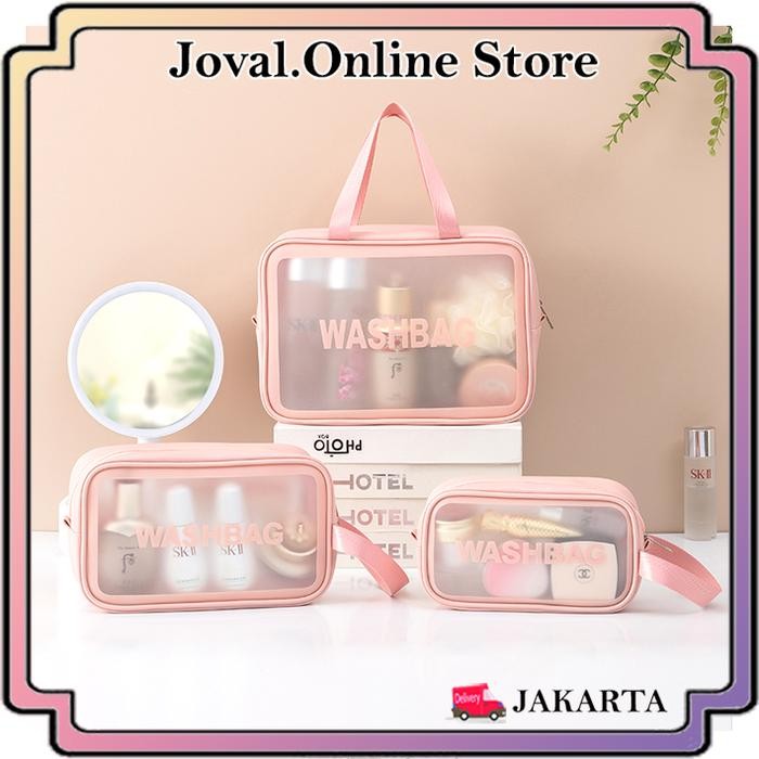 TAS KOSMETIK WASHBAG / TAS KOSMETIK PORTABLE / TAS PERALATAN KAMAR MANDI Kulit Wanita / TAS KOSMETIK