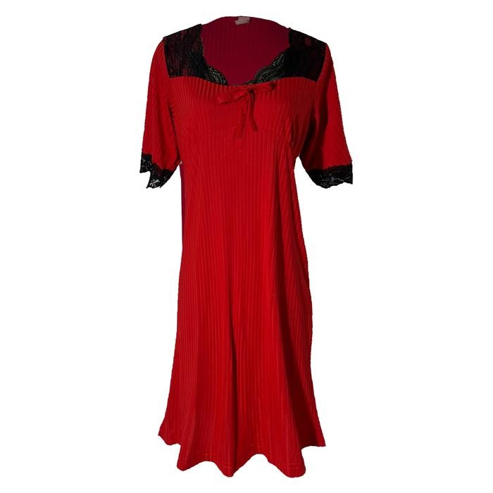 [ redpink ] dress panjang daster lingerie nightwear looks simple minimalis desain padding big size